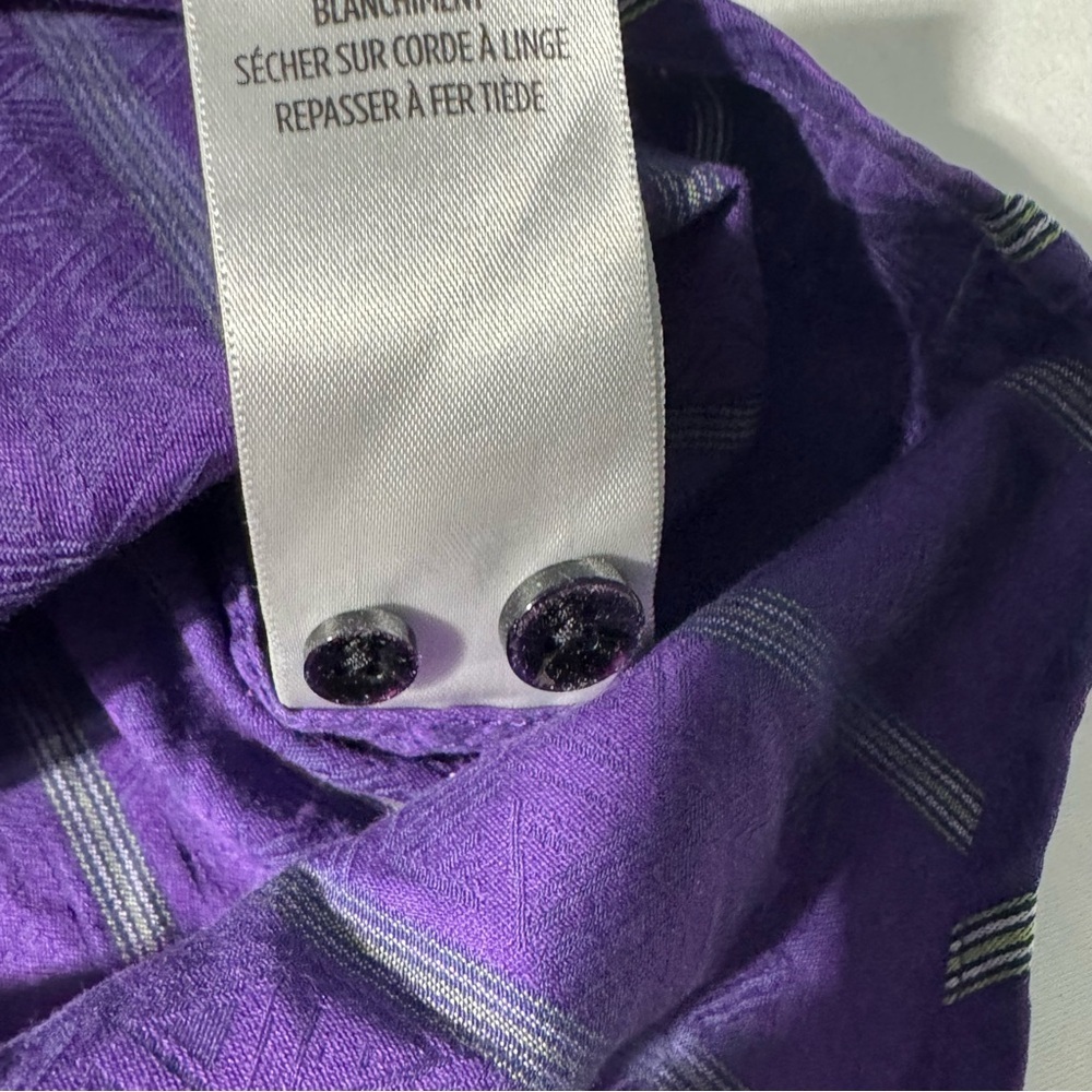 Robert Graham Purple Striped Button-Up Shirt | Size 2XL | Flip Cuff Detail - Picture 9 of 16
